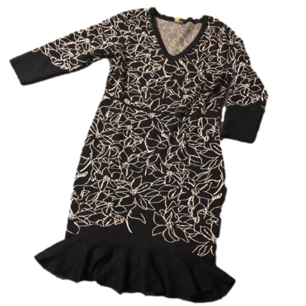 Taylor Black and White Floral Dress